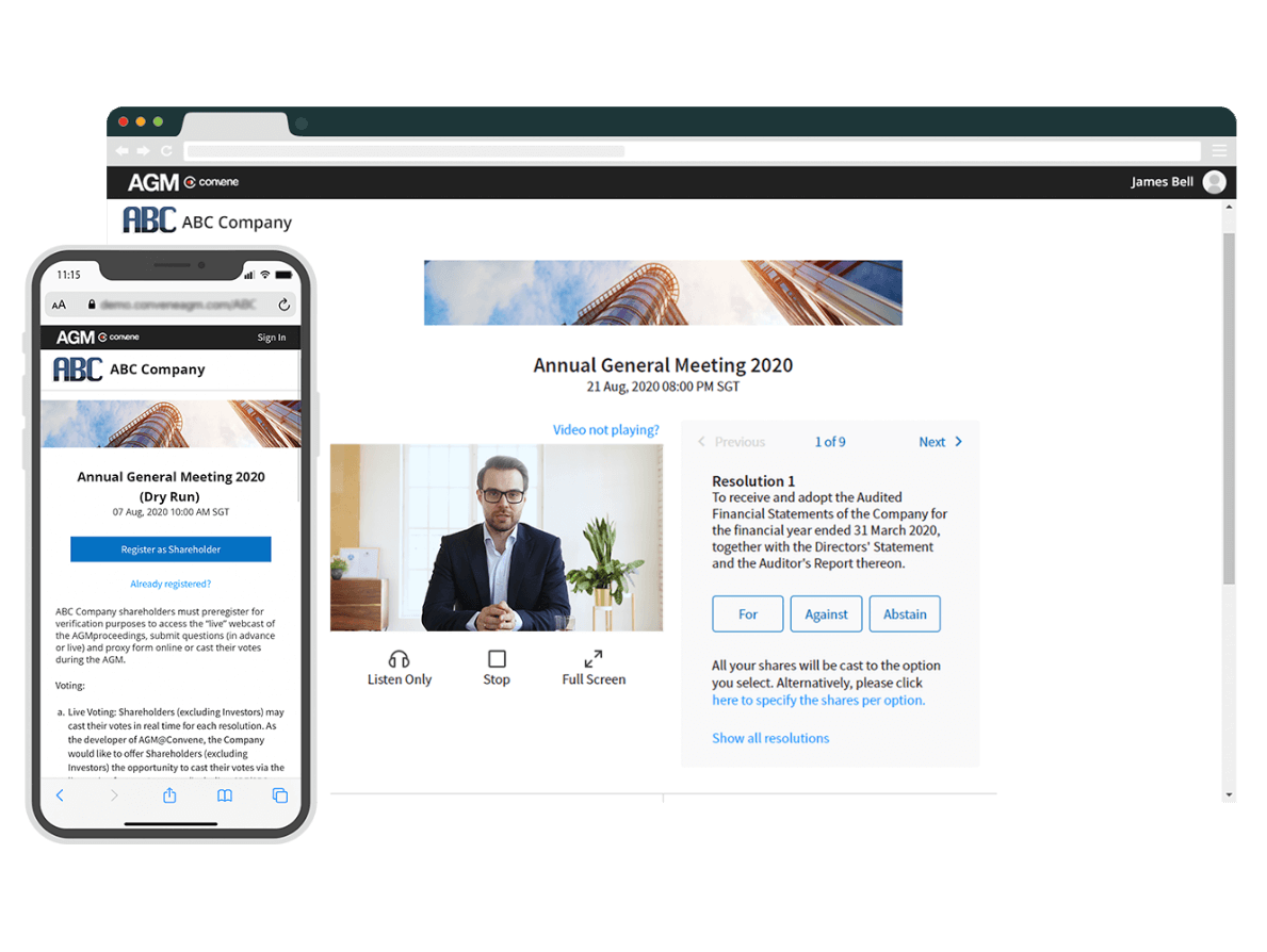 Solution virtual para las Asambleas Generales (AGM)